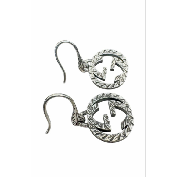 Gucci Silver Drop Earrings with GG Logo - Picture 5 of 7